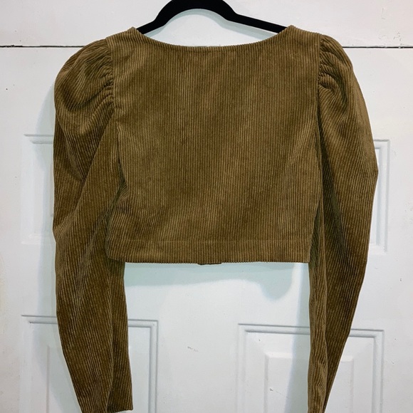 Yellow Corduroy Crop Top (NWT) - Picture 4 of 5